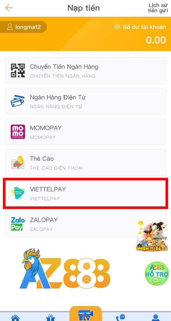 Chọn vào ô VIETTELPAY